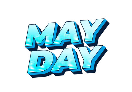 May day. Text effect design in 3D style with good colorsのイラスト素材