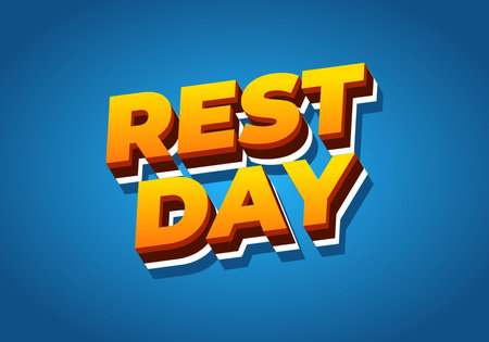 Rest day. Text effect design in 3D style with good colorsのイラスト素材