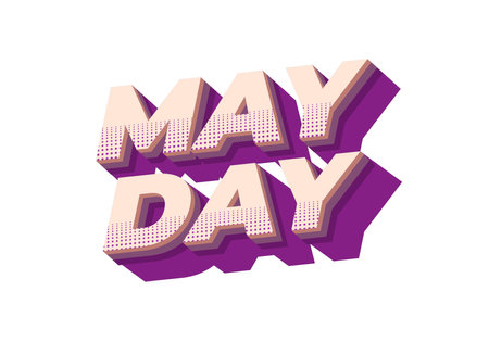 May day. Text effect design in 3D style with good colorsのイラスト素材