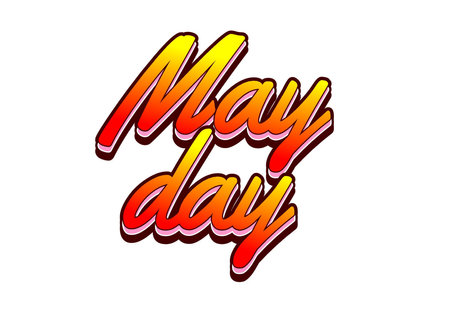 May day. Text effect design in 3D style with good colorsのイラスト素材