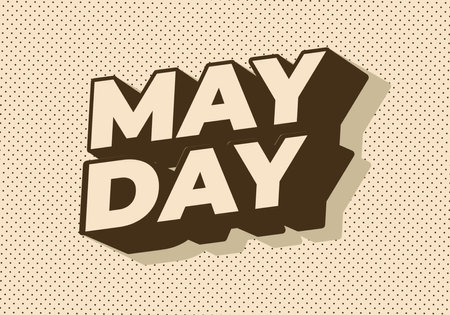 May day. Text effect design in 3D style with good colorsのイラスト素材
