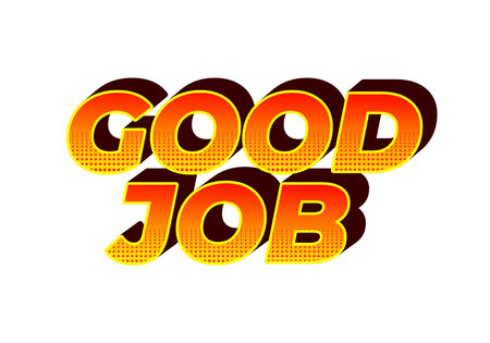 Good job. Text effect design in 3D style and good colorsのイラスト素材