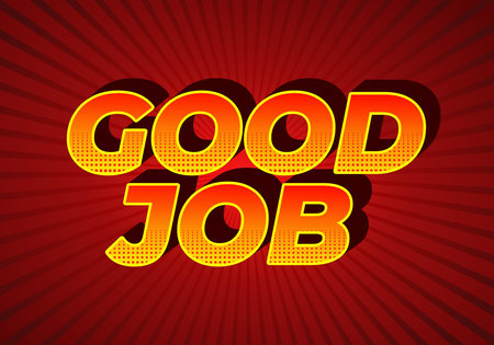 Good job. Text effect design in 3D style and good colorsのイラスト素材