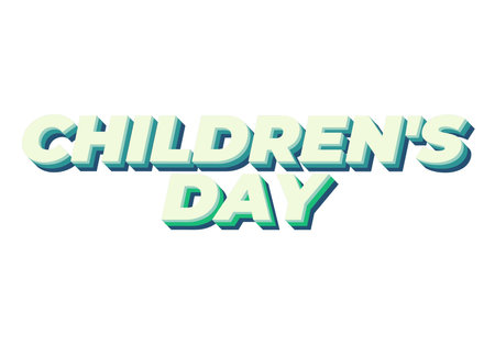 Children day. Text effect design in good colors with 3D styleのイラスト素材