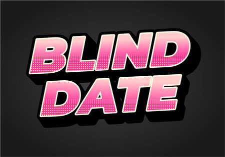 Blind date. Text effect design in 3D style with eye catching colorsのイラスト素材