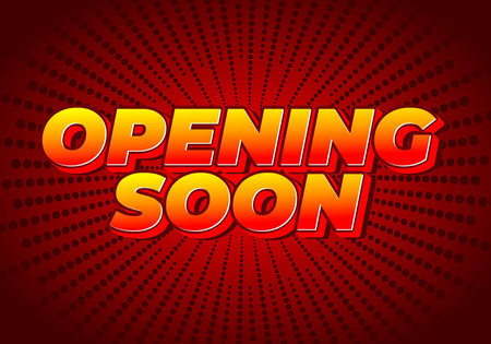 Opening soon. Text effect design in 3D style with good colorsのイラスト素材