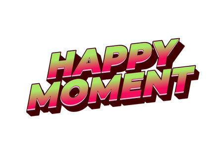 Happy moment. Text effect design in 3D style with modern colorsのイラスト素材