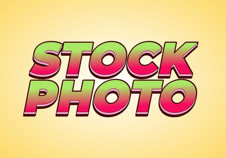 Stock photo. Text effect design in 3D style with modern colors