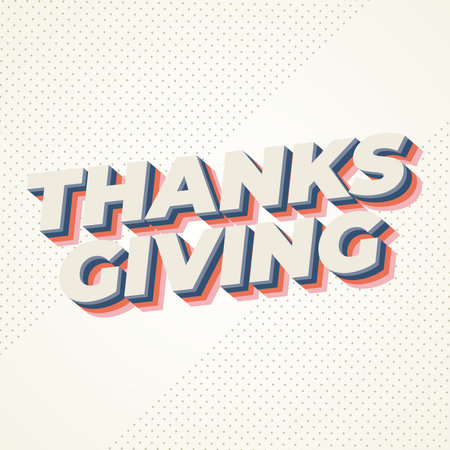 Thanksgiving text effect design in bold font with 3D styleのイラスト素材