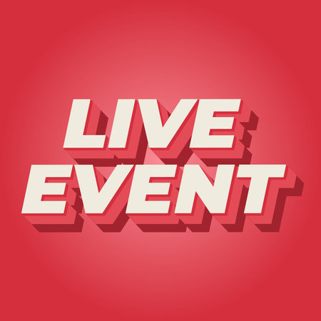 Live event. Text effect design in bold fonts with 3D effect. white pinkのイラスト素材