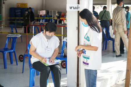 Chachoengsao, THAILAND - December 20, 2020: People Votes local elections for Chief Executive of the...
