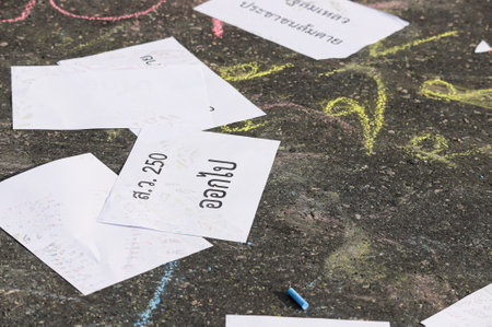 Bangkok, THAILAND - August 18, 2021: Pro-democracy protesters  "Thalufah" gather at Democracy Monument for political symbolic expression and Protest government about failed Covid-19 management.のeditorial素材