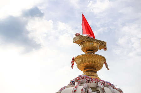 Bangkok, THAILAND - August 18, 2021: Pro-democracy protesters  "Thalufah" gather at Democracy Monument for political symbolic expression and Protest government about failed Covid-19 management.のeditorial素材
