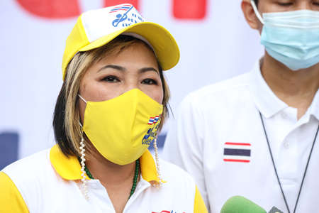 Bangkok, THAILAND - November 7, 2021: The royalists signed a petition against the repeal of the...