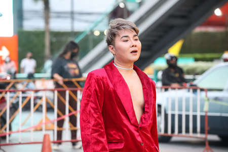 Bangkok, THAILAND - November 28, 2021: Feminists liberate organizes the marriage equality events to symbolize the equality of LGBTQ people and start accepting signatures to amend the Section 1448.のeditorial素材