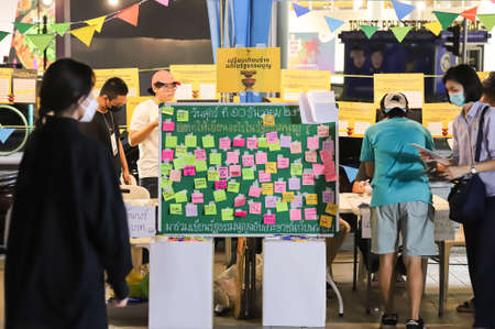 Bangkok, THAILAND - December 10, 2021: People Go network group organizes activities People GO Face'TiVal Ratthammanoon Remembrance on Constitution Day In front of the Bangkok Art and Culture Centre.のeditorial素材