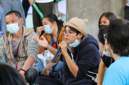 Bangkok, THAILAND - December 10, 2021: People Go network group organizes activities People GO Face'TiVal Ratthammanoon Remembrance on Constitution Day In front of the Bangkok Art and Culture Centre.のeditorial素材
