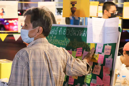 Bangkok, THAILAND - December 10, 2021: People Go network group organizes activities People GO Face'TiVal Ratthammanoon Remembrance on Constitution Day In front of the Bangkok Art and Culture Centre.のeditorial素材