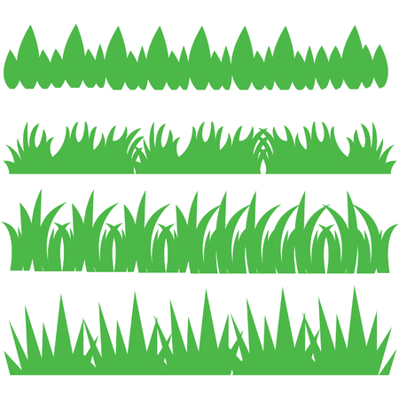 Green Grass, Isolated On White Backgroundのイラスト素材