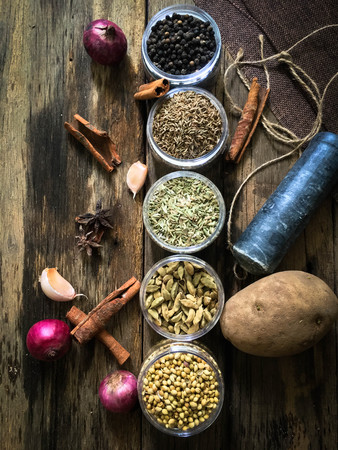 Herbs and Spices in jarsの写真素材