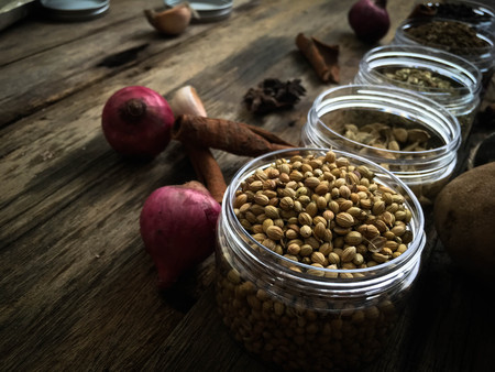Herbs and Spices in jarsの写真素材