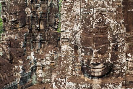 Bayon Faces, Angkor Thom, Cambodiaの写真素材