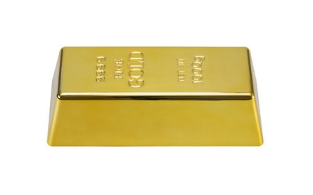 1000 g gold bar isolated on a white background with clipping path