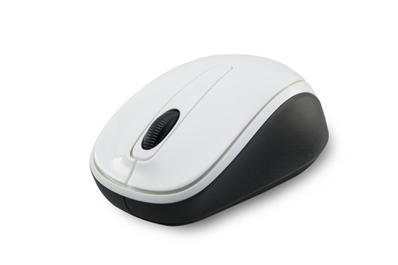 a computer mouse on a white backgroundの写真素材