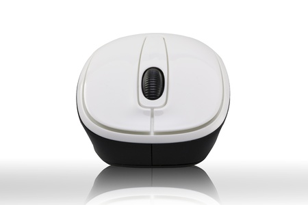 a computer mouse on a white backgroundの写真素材