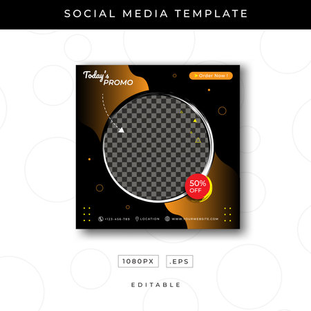 Social media post template. Editable square banner template for social media postのイラスト素材