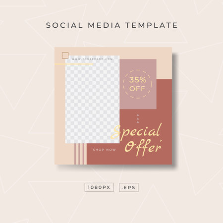 social media post template for social media post with golden color theme vector illustrationのイラスト素材