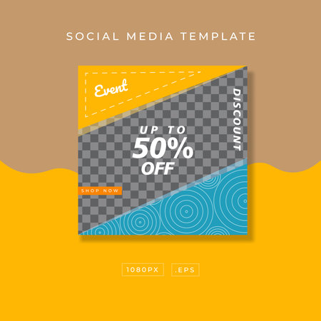 Social media post template. Suitable for online stores in promoting a product or brandの写真素材