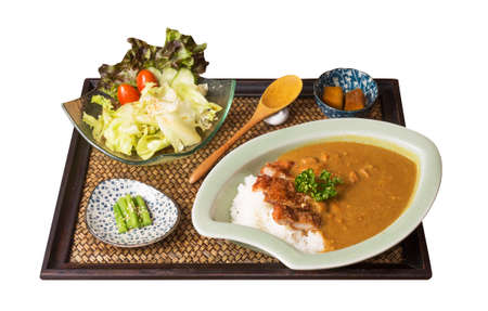 KATSUKARE set on the white backgrouund の写真素材