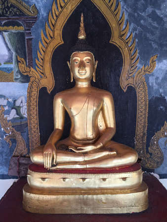 Golden Buddha Statue in thailandの写真素材