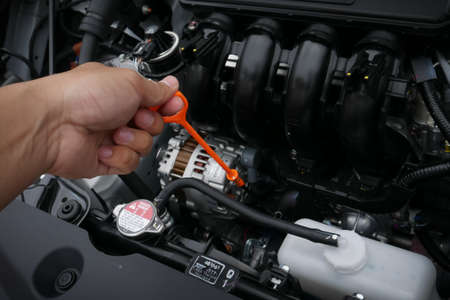 Mechanic hand with chack car engineの写真素材