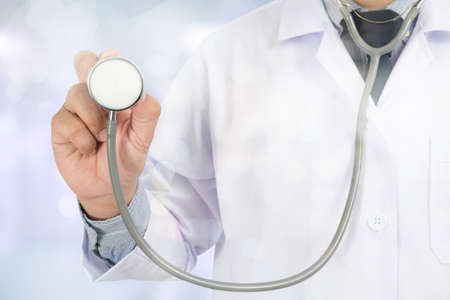 doctor working with abstract blurry bokeh background as concept, success smart medicalの写真素材