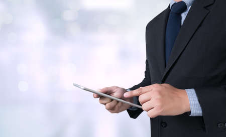 businessman working.  smartphone, isolated
