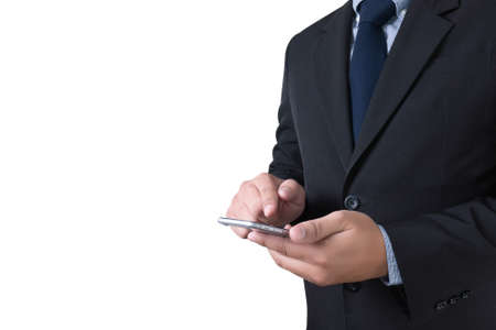 businessman working.  smartphone, isolatedの写真素材