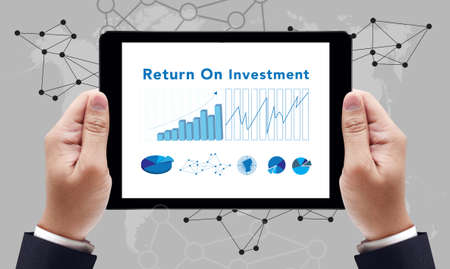 Roi Return On Investment Analysis Finance Concept, businessmanの写真素材