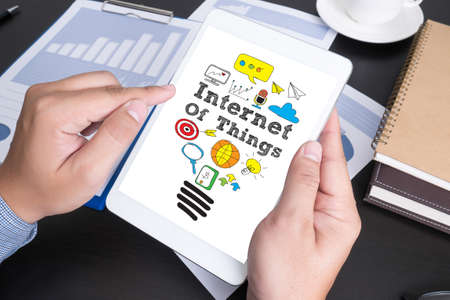 Modern people doing business, Internet of things (IOT) conceptの写真素材