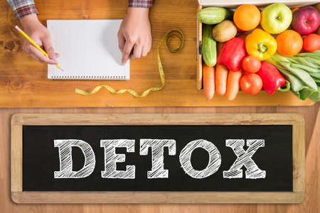 Detox, food choice / healthy food  top viewの写真素材