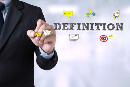 DEFINITION word, business concept, on virtual screen.on blurred city background,の写真素材