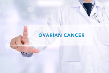OVARIAN CANCER CONCEPT Medicine doctor hand workingの写真素材