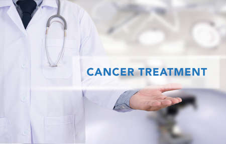 CANCER TREATMENT CONCEPT Medicine doctor hand workingの写真素材