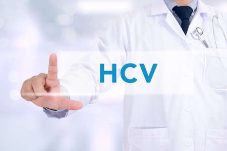Diagnosis - HCV CONCEPT ,Medicine doctor hand workingの写真素材