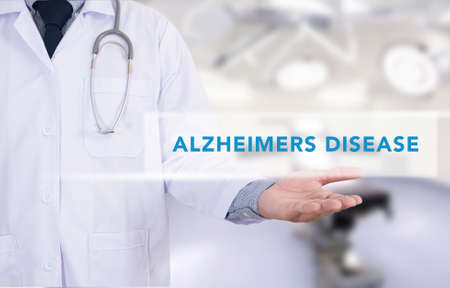 Alzheimers Disease concept Medicine doctor hand workingの写真素材