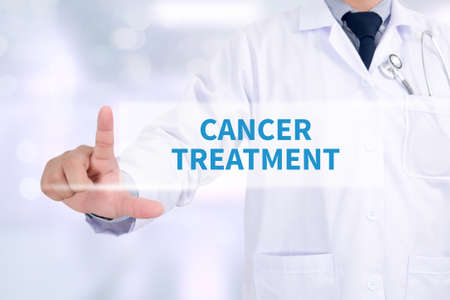 CANCER TREATMENT Medicine doctor working with computer interface as medicalの写真素材