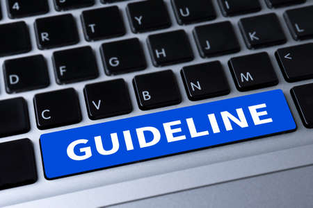 GUIDELINE a message on keyboardの写真素材