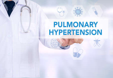 PULMONARY HYPERTENSION Medicine doctor working with computer interface as medicalの写真素材
