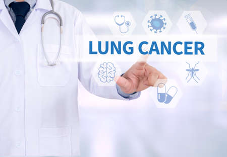 LUNG CANCER  Medicine doctor working with computer interface as medicalの写真素材